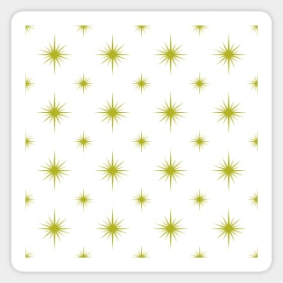 Avocado Green Atomic Starburst Mid-century Pattern Sticker